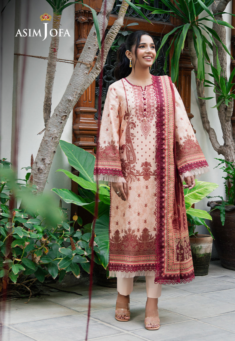 Asim Jofa | Prints Drop 2 | AJUUB-22 Custom Size Ivory Lawn