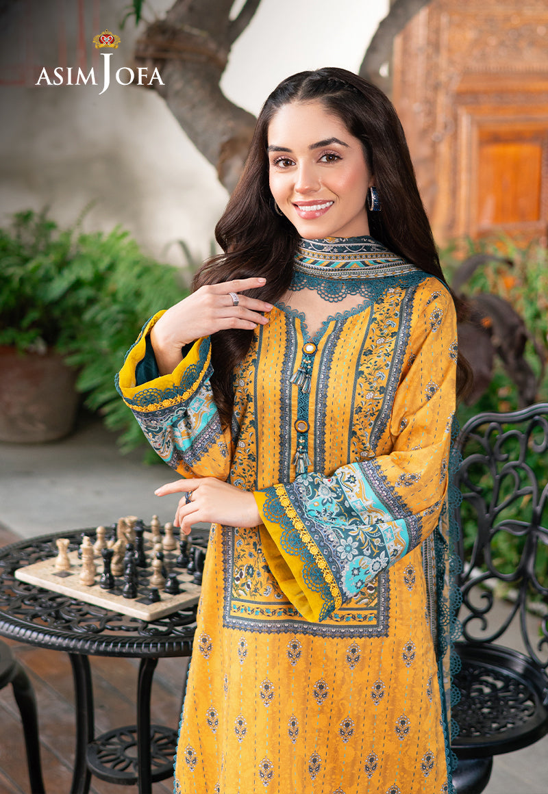 Asim Jofa | Prints Drop 2 | AJUUB-23 XL Lawn Pale Yellow