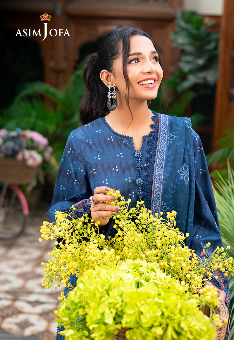 Asim Jofa | Prints Drop 2 | AJUUB-37 L Lawn Blue