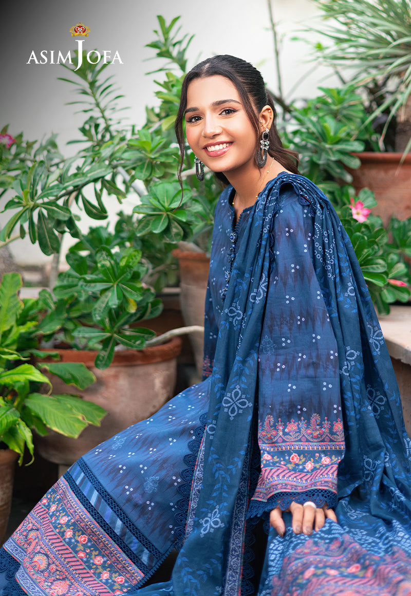 Asim Jofa | Prints Drop 2 | AJUUB-37 M Lawn Blue