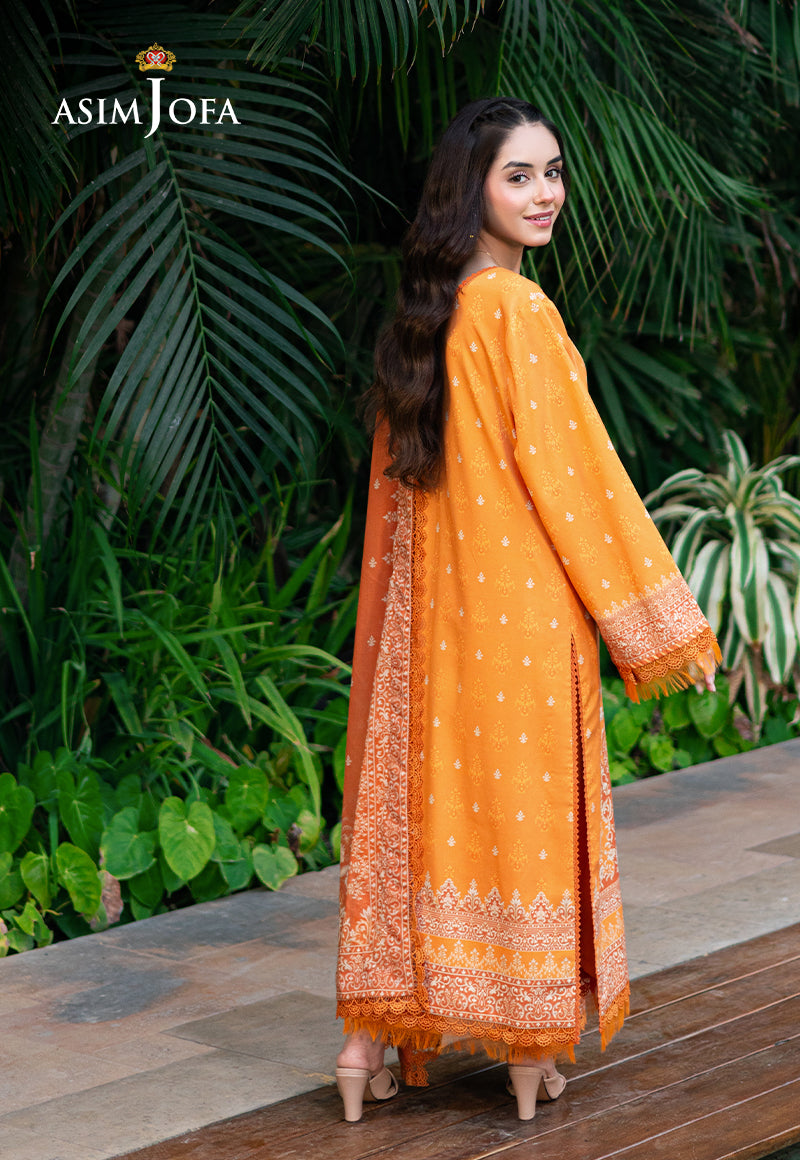 Asim Jofa | Prints Drop 2 | AJUUB-29 S Orange Lawn