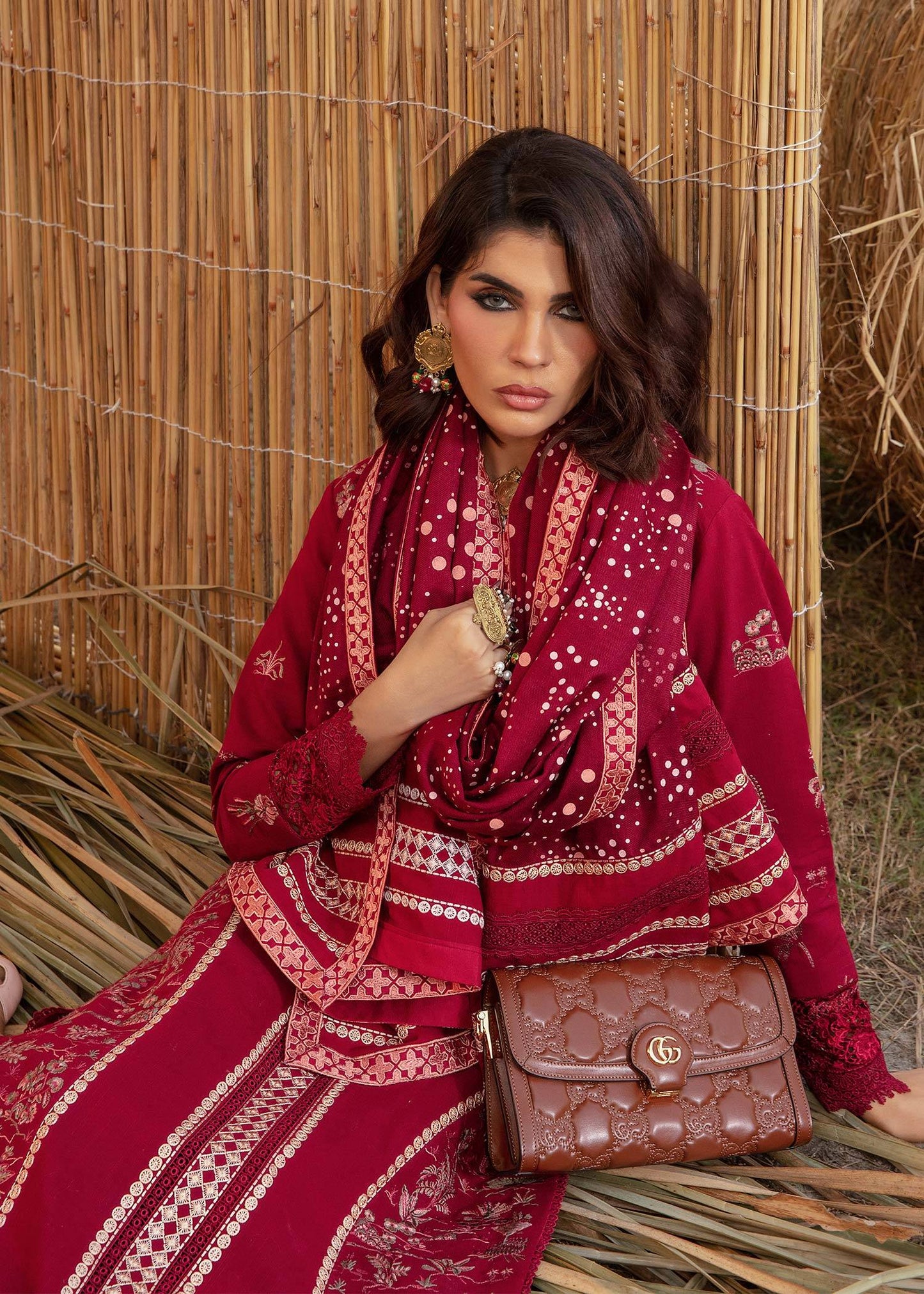 Saira Shakira | Raya Winter Stitched 23 | Ruby - Pakistani Designer Dress - by Saira Shakira | Type: Luxury - 100% Original at Saira Sultan