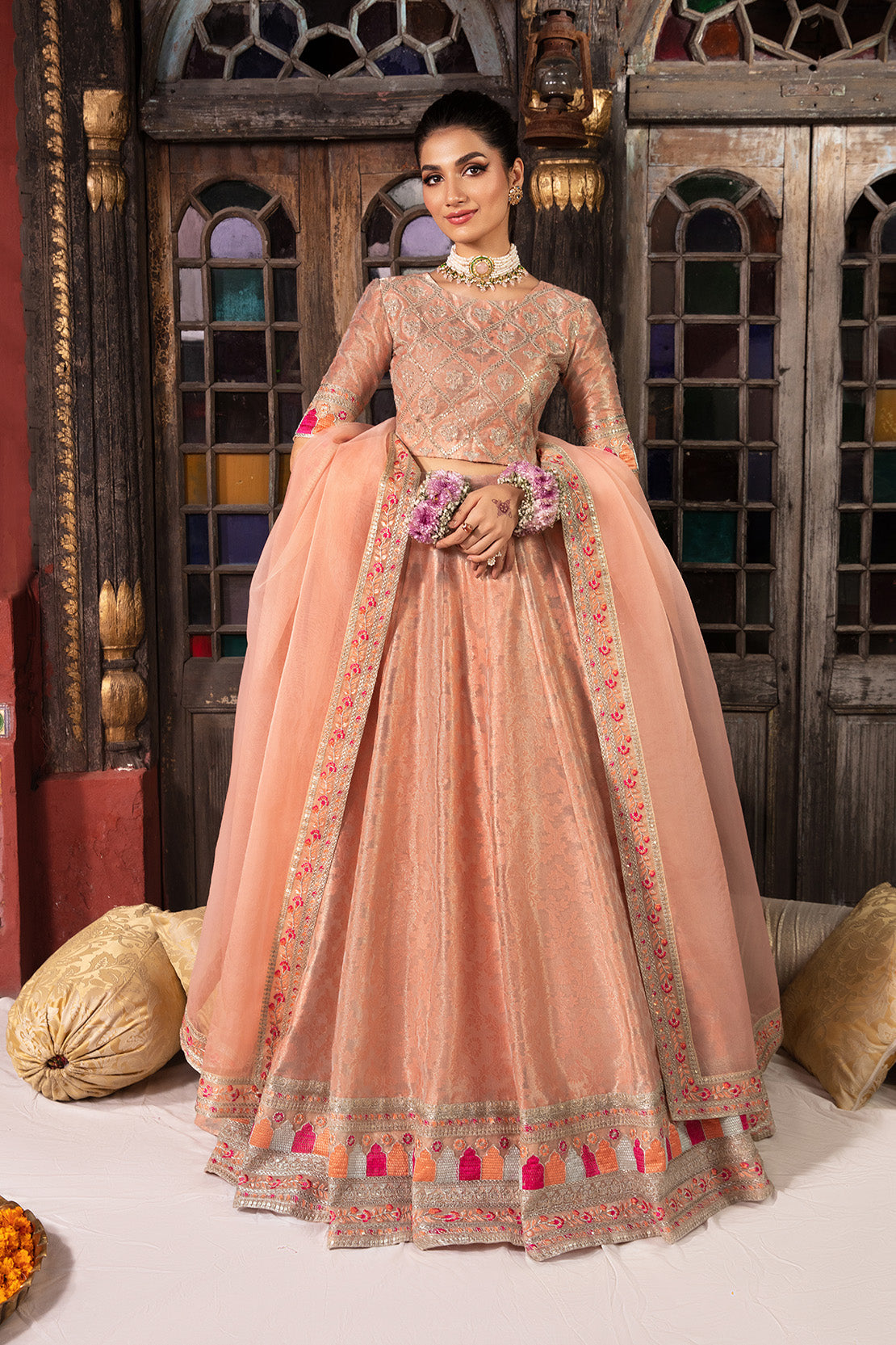So Kamal | Wedding Festive 24 | LUMA S Peach Zari Jamawar
