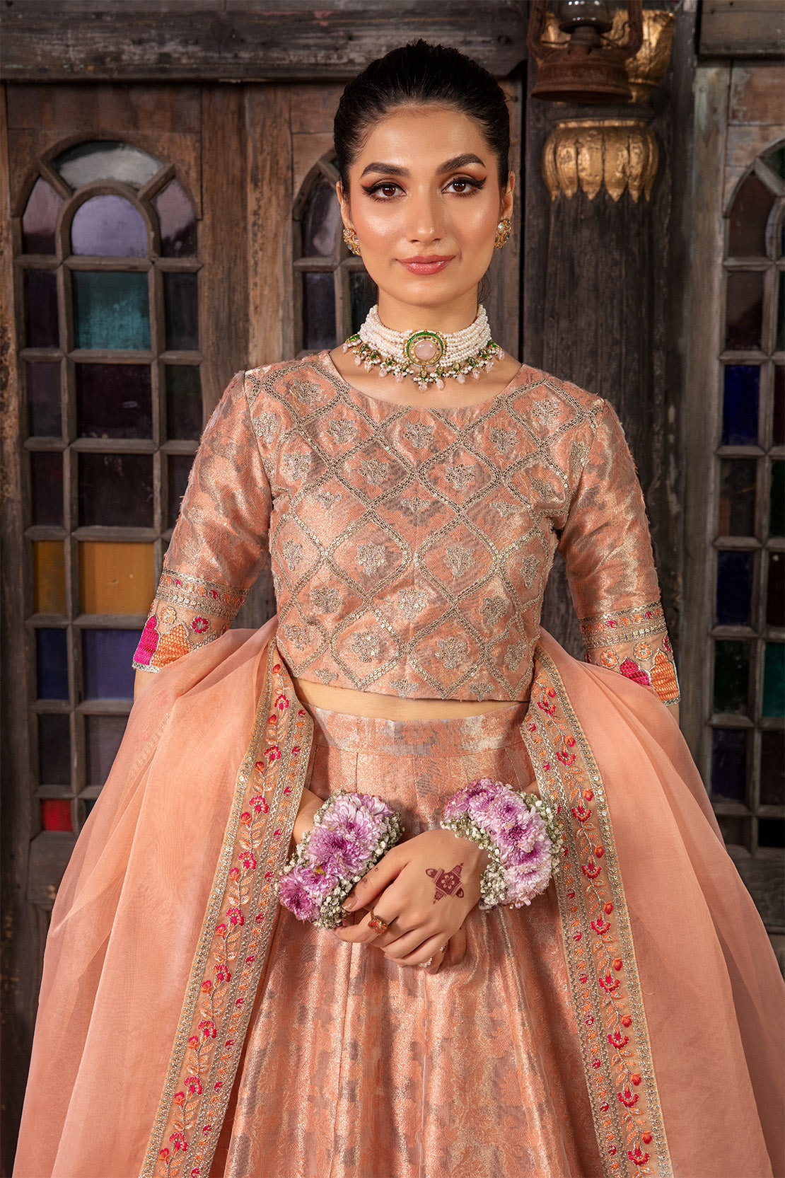 So Kamal | Wedding Festive 24 | LUMA L Peach Zari Jamawar