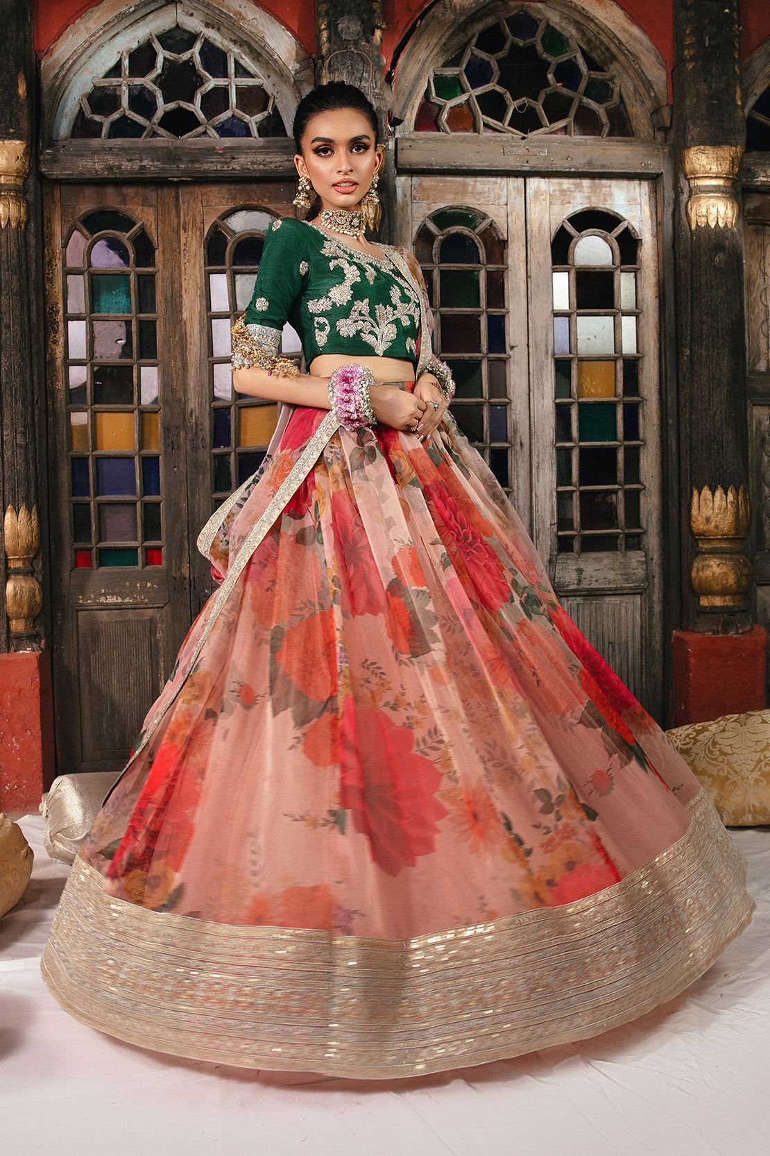 So Kamal | Wedding Festive 24 | ALEESHA M Emerald Green Raw Silk