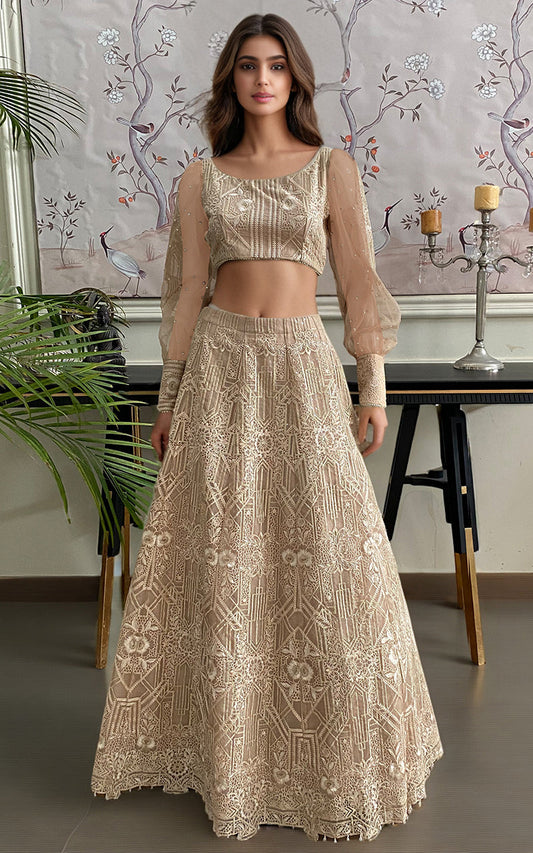 Threads and Motifs | Formal Dresses 25 | Organza Embroidered Blouse And Embroidered Lehenga - Pakistani Designer Dress - by Threads and Motifs - Type : Ladies Clothes - 100% Original at Saira Sultan