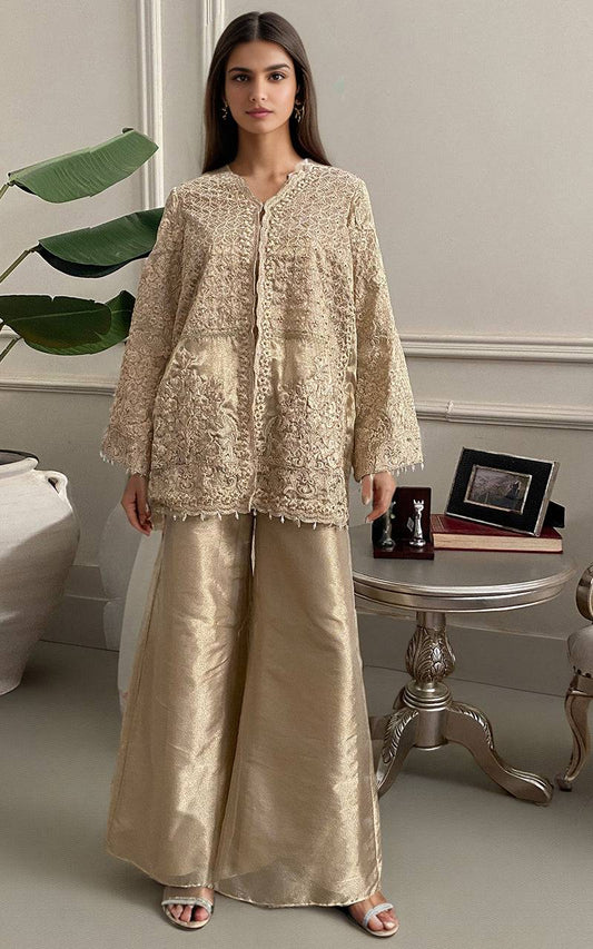 Threads and Motifs | Formal Dresses 25 | Embroidered Jacket With Trouser - Pakistani Designer Dress - by Threads and Motifs - Type : Ladies Clothes - 100% Original at Saira Sultan
