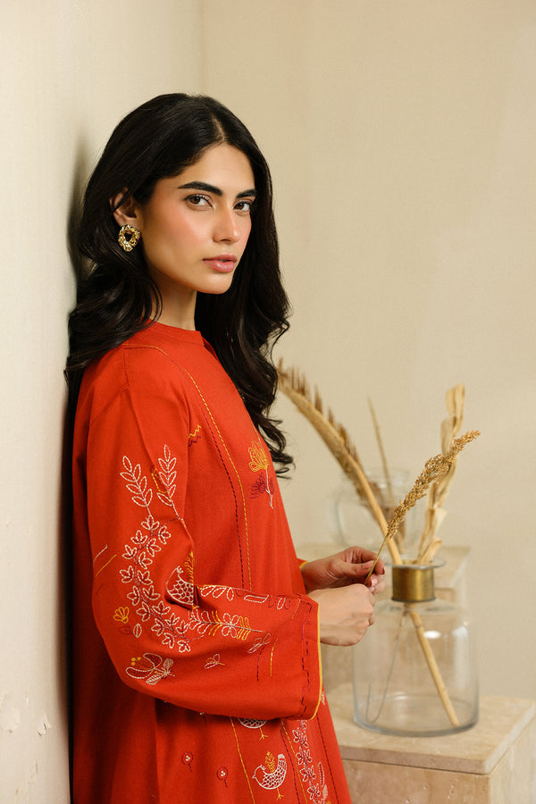 Sahar | Pre Essential Emb Edit | Burnt Citrus - Pakistani Designer Dress - by Sahar - Type : Ladies Clothes - 100% Original at Saira Sultan