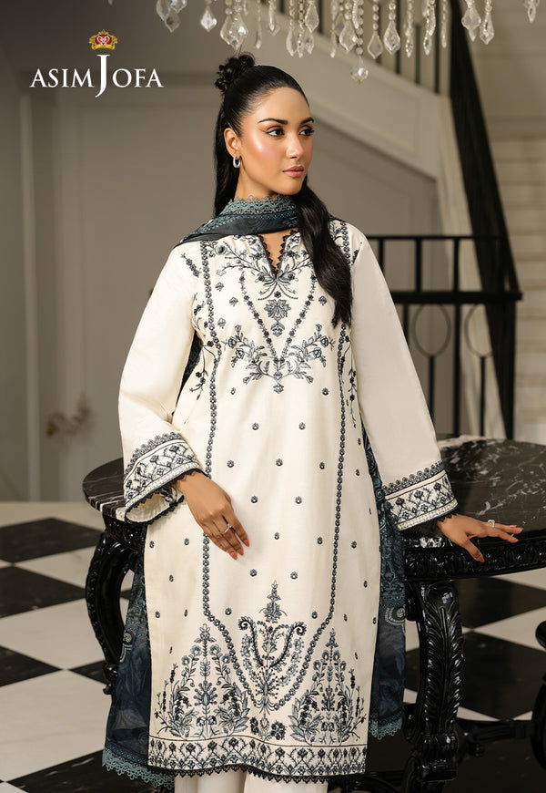 Asim Jofa | Summer Rhapsody | AJMCH-02 EMBROIDERED CAMBRIC - Pakistani Designer Dress - by Asim Jofa - Type : Ladies Clothes - 100% Original at Saira Sultan