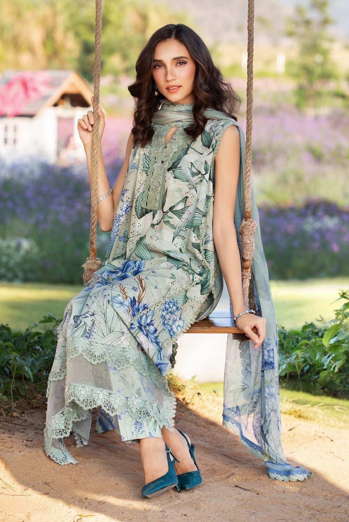 Maria B | M Prints 25 | MPT-2502-B S Mint Green Lawn