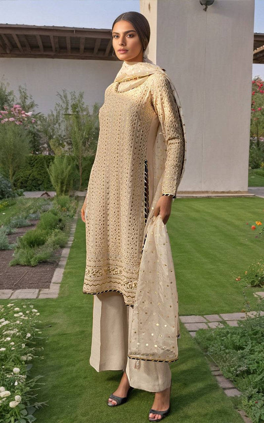 Threads and Motifs | Formal Dresses 25 | Embroidered Shirt With Trouser And Dupatta - Pakistani Designer Dress - by Threads and Motifs - Type : Ladies Clothes - 100% Original at Saira Sultan
