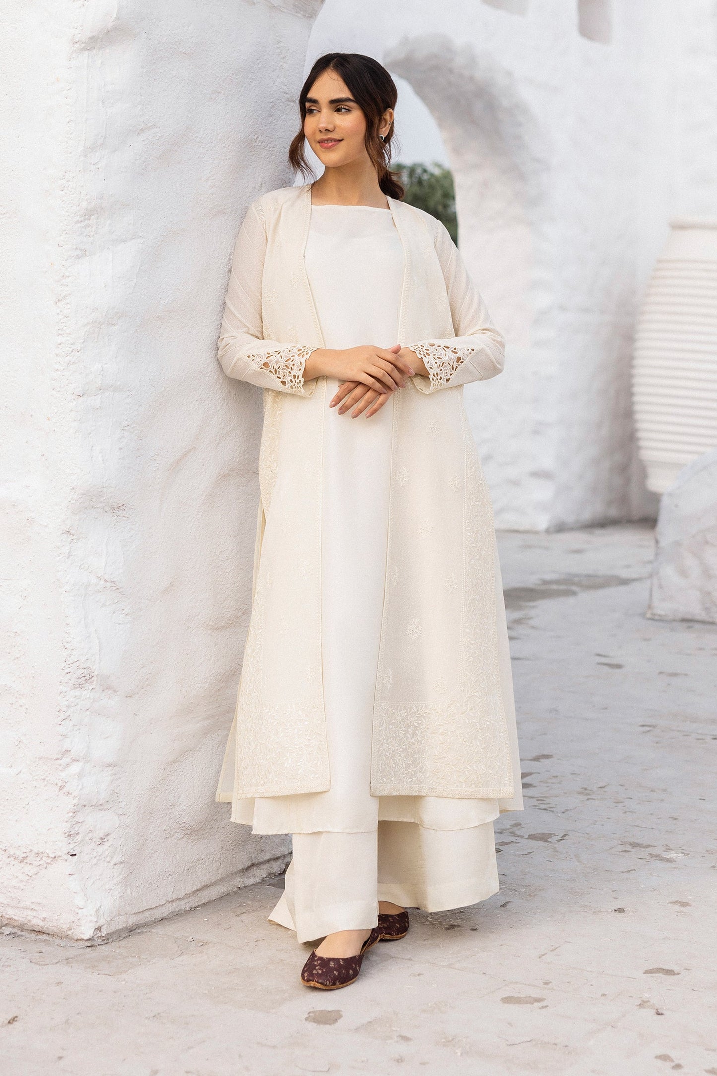 Erum Khan | Ramadan Edition | Amani XS White Cotton Karandi
