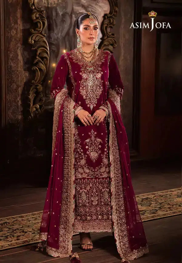 Asim Jofa | Makhmal Wedding Velvet 23 | AJMM-03 - Pakistani Designer Dress - by Asim Jofa | Type: Formal - 100% Original at Saira Sultan