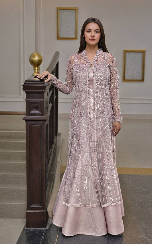 Threads and Motifs | Formal Dresses 25 | Net Embroidered Jacket With Maxi - Pakistani Designer Dress - by Threads and Motifs - Type : Ladies Clothes - 100% Original at Saira Sultan