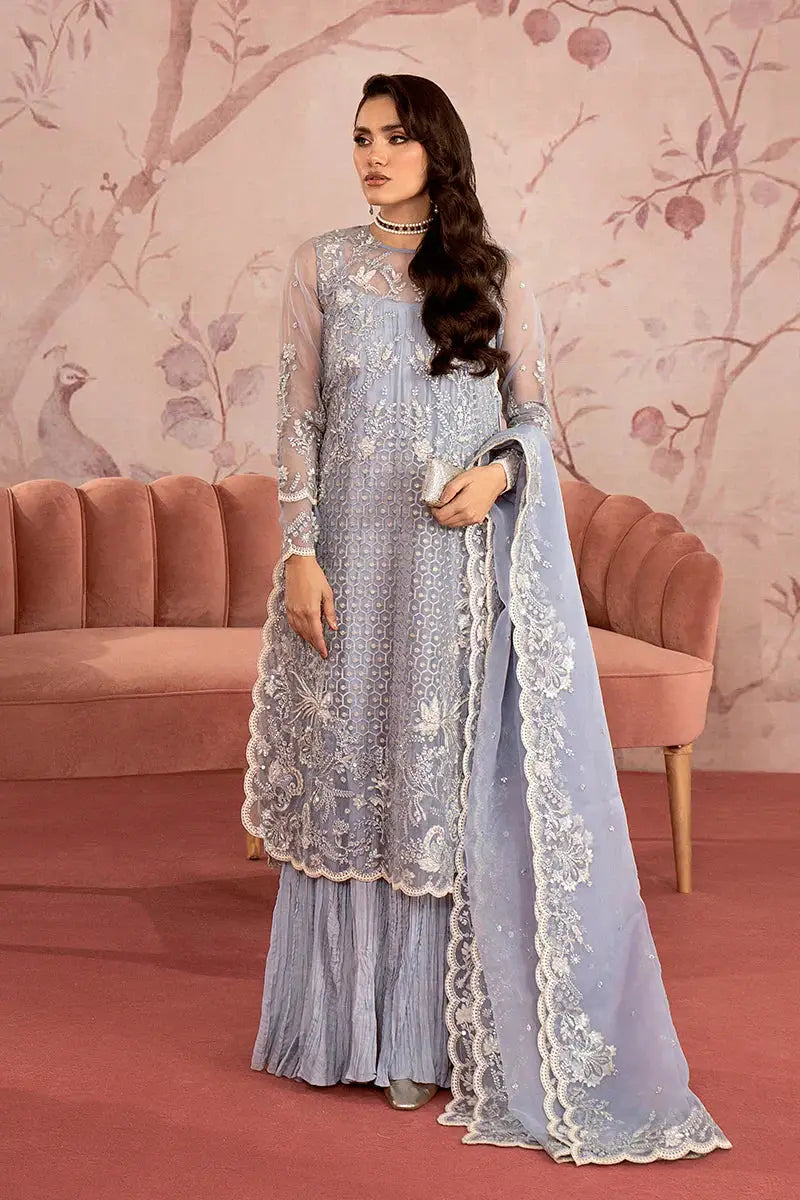 Cross Stitch | Wedding Festive 23 | Scarlet Blue - Pakistani Designer Dress - by Cross Stitch | Type: Formal - 100% Original at Saira Sultan