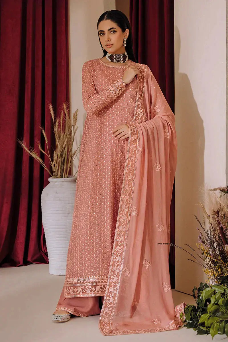 Cross Stitch | Wedding Festive 23 | CAMEO BROWN - Pakistani Designer Dress - by Cross Stitch | Type: Formal - 100% Original at Saira Sultan
