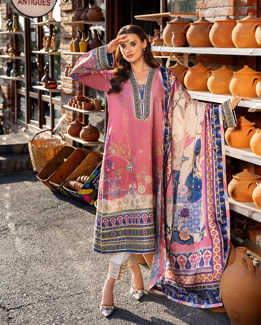 Mushq | Nirvana Printed Silk | Meridian Bloom - Pakistani Designer Dress - by Mushq - Type : Ladies Clothes - 100% Original at Saira Sultan
