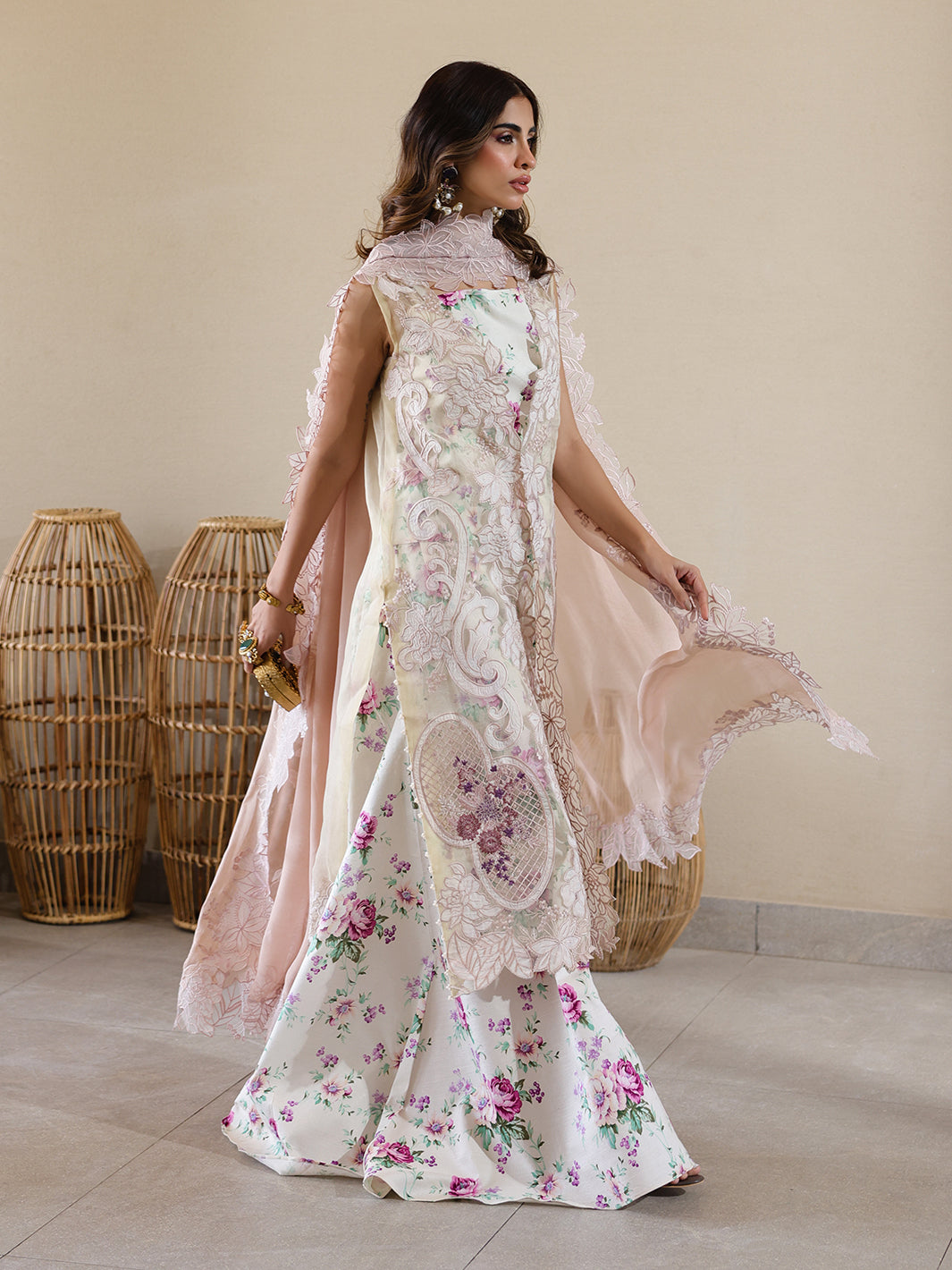 Faiza Faisal | Marine Luxury Lawn 25 | ELISHA S White Lawn