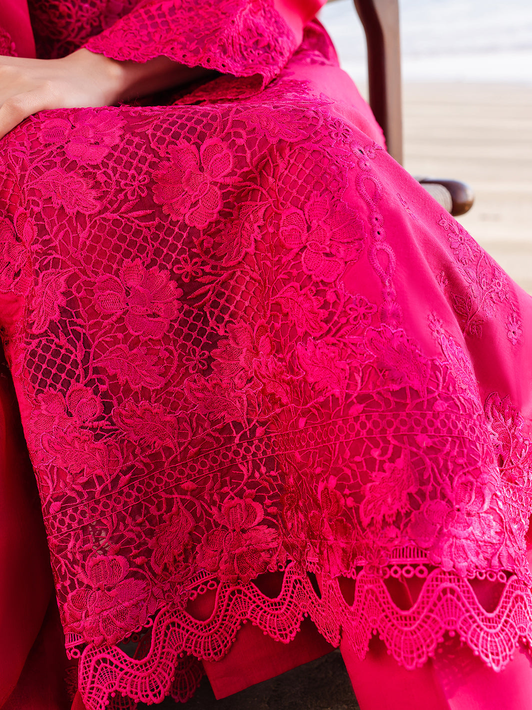 Faiza Faisal | Marine Luxury Lawn 25 | AROHA XL Candy Pink Lawn