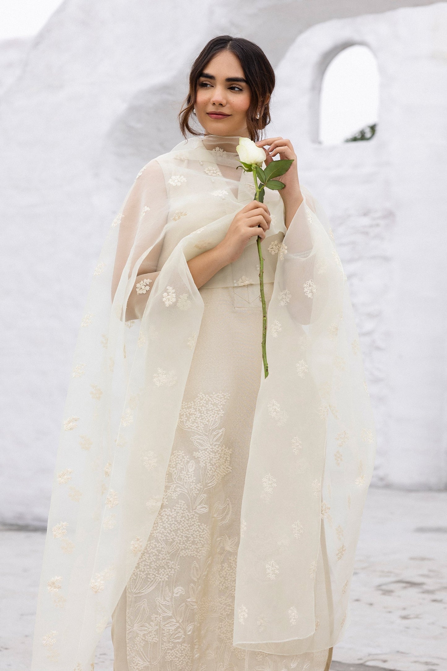 Erum Khan | Ramadan Edition | Layali XL Beige Cotton Karandi