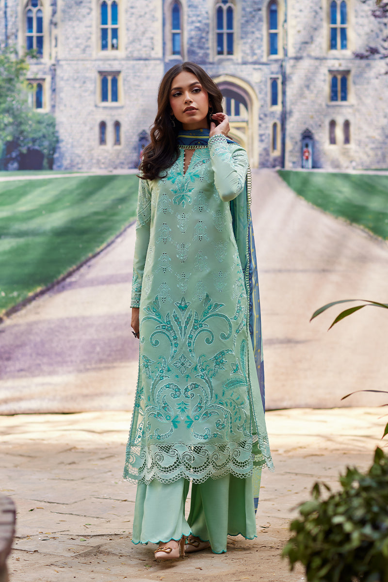 Mina Hassan | Chikankari Lawn 25 | Lina XL Light Ferozi Lawn