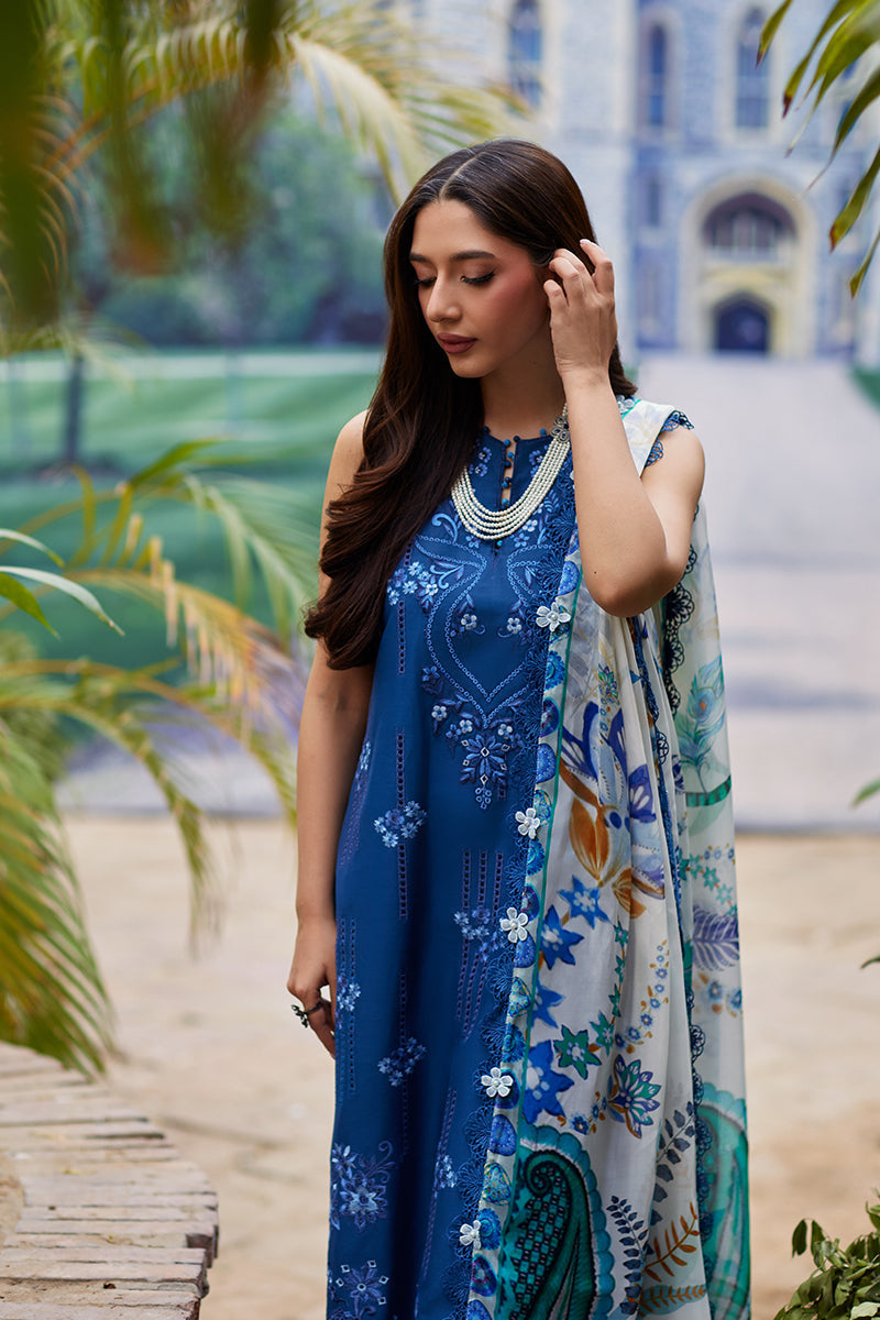 Mina Hassan | Chikankari Lawn 25 | Anaaya M Royal Blue Lawn