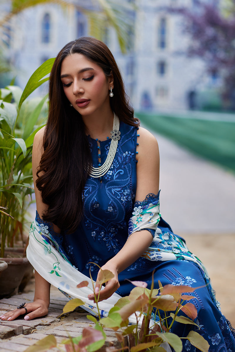 Mina Hassan | Chikankari Lawn 25 | Anaaya L Royal Blue Lawn