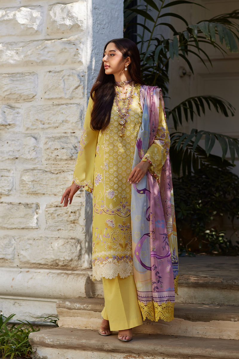 Mina Hassan | Chikankari Lawn 25 | Ayla XS Yellow Lawn