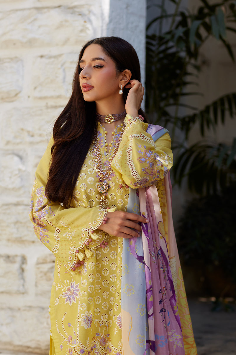 Mina Hassan | Chikankari Lawn 25 | Ayla M Yellow Lawn