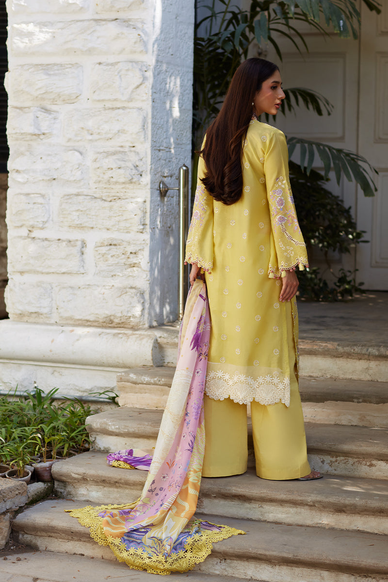 Mina Hassan | Chikankari Lawn 25 | Ayla S Yellow Lawn