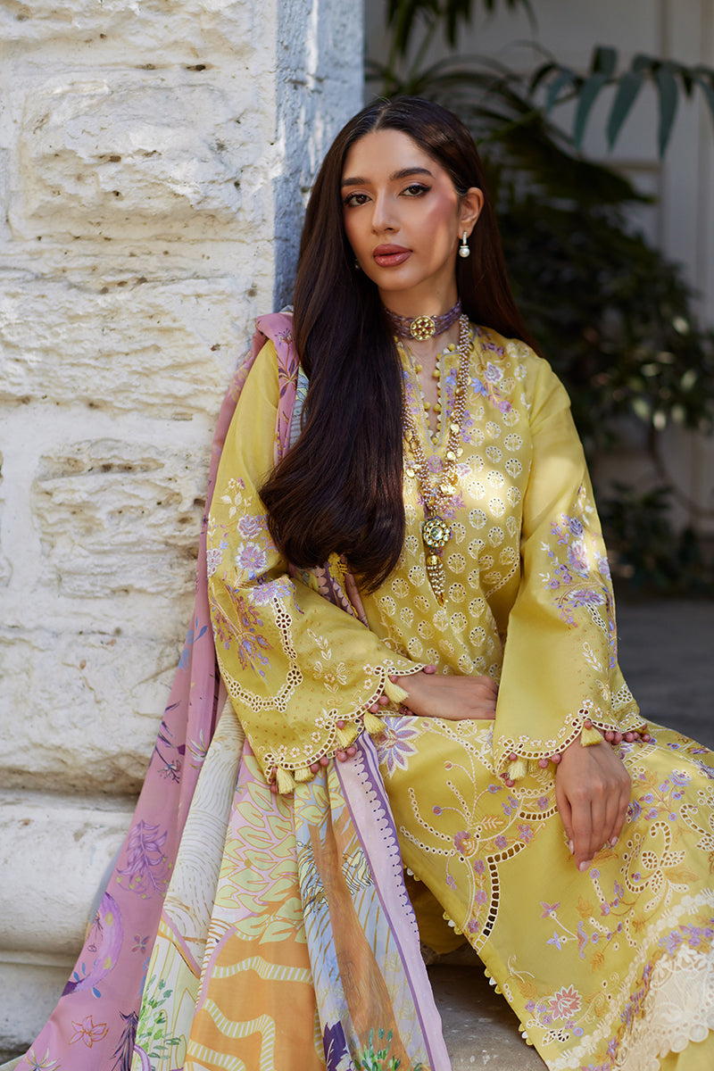 Mina Hassan | Chikankari Lawn 25 | Ayla XL Yellow Lawn