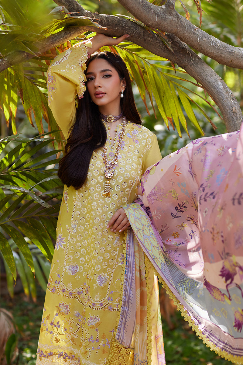 Mina Hassan | Chikankari Lawn 25 | Ayla L Yellow Lawn