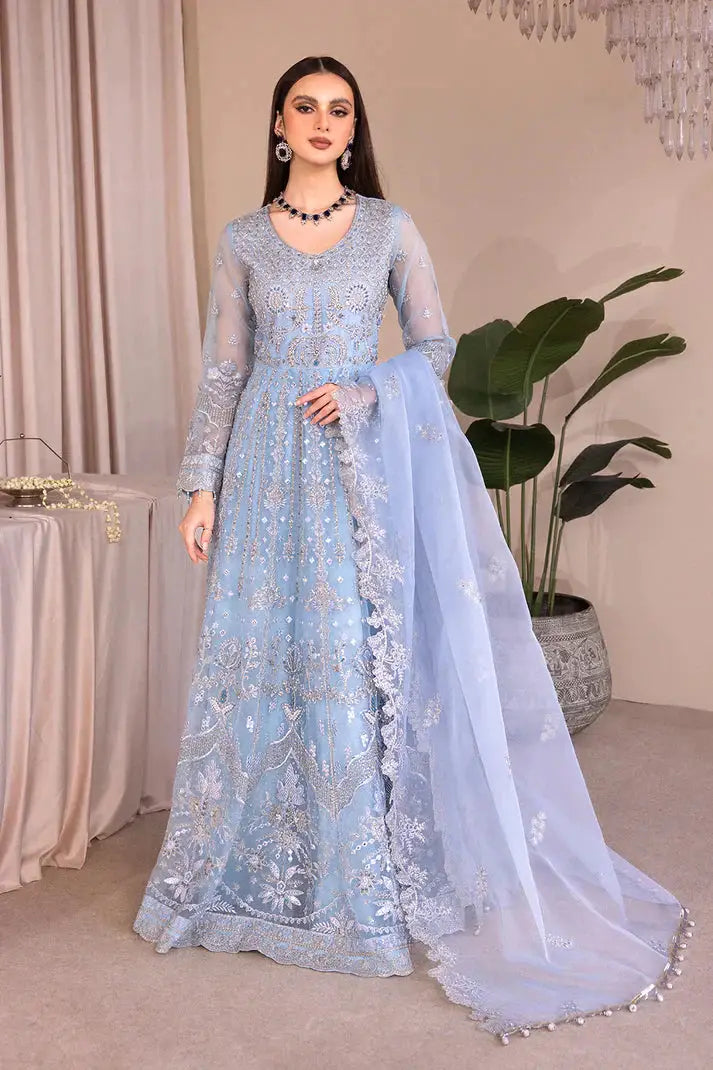 Emaan Adeel | Romansiyyah Luxury Formals 23 | RM-03 BLUE LAGOON - Pakistani Designer Dress - by Emaan Adeel | Type: Formal - 100% Original at Saira Sultan