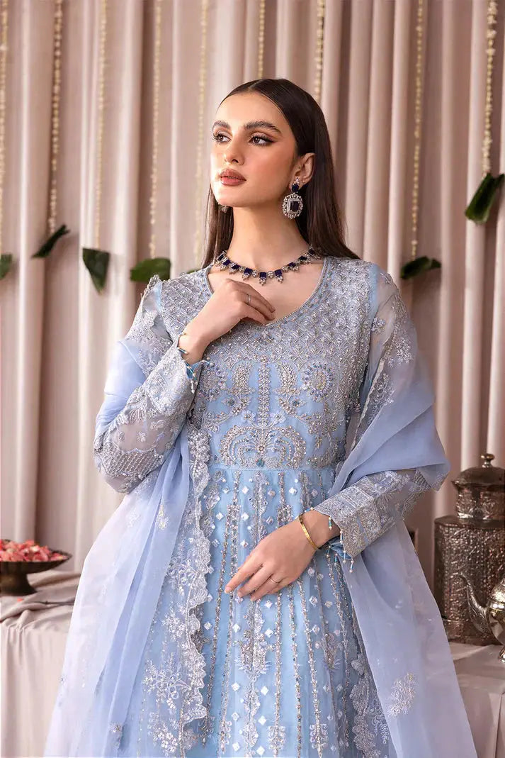 Emaan Adeel | Romansiyyah Luxury Formals 23 | RM-03 BLUE LAGOON - Pakistani Designer Dress - by Emaan Adeel | Type: Formal - 100% Original at Saira Sultan