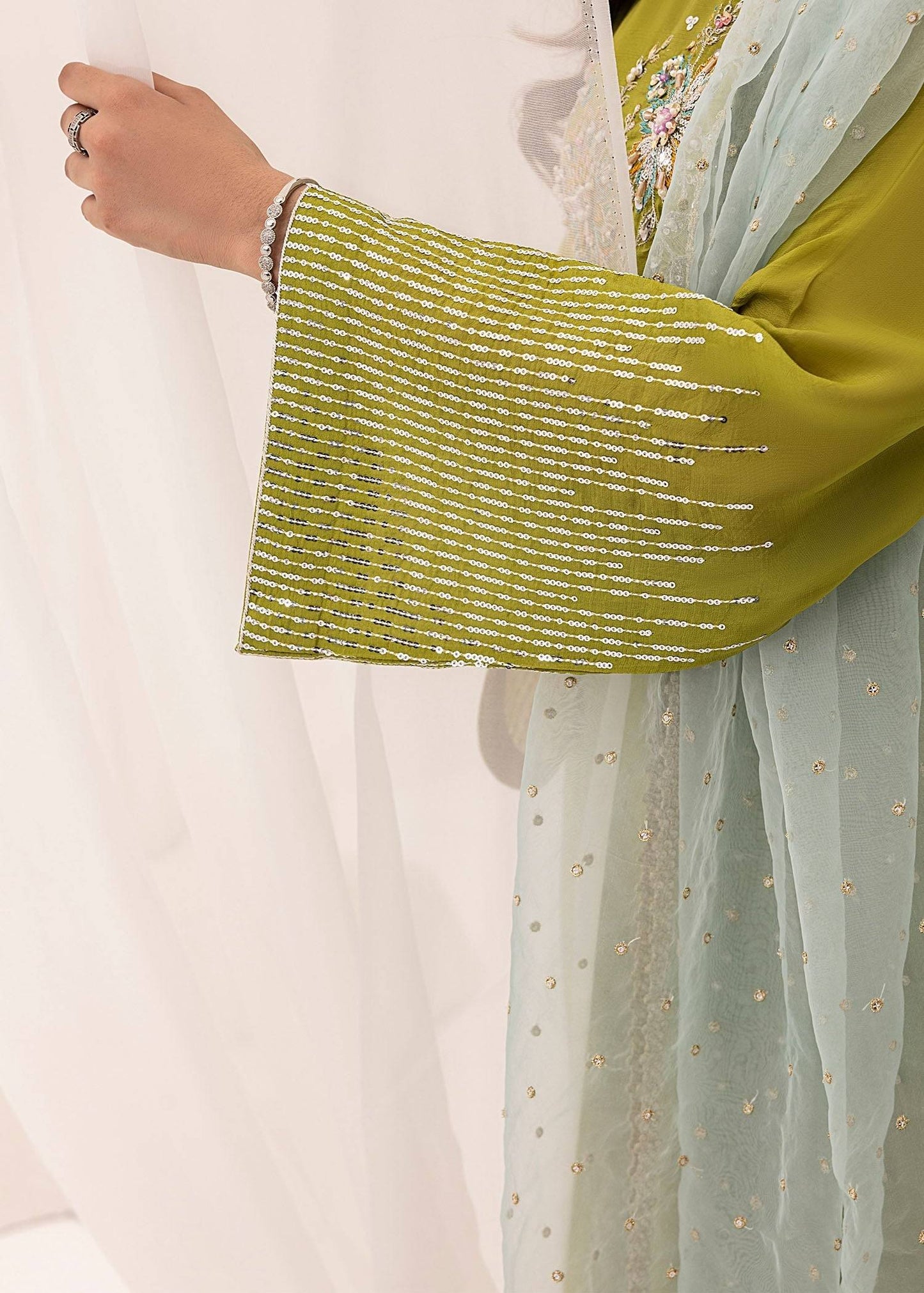Jamnii | Silk Ivy | Lime Forest - Pakistani Designer Dress - by Jamnii | Type: Ladies Clothes - 100% Original at Saira Sultan