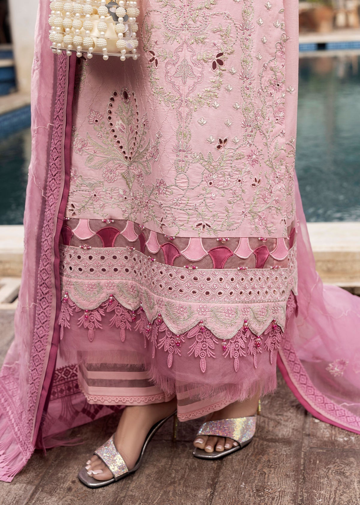 Shurooq | Luxury Lawn 25 | Blossom Custom Size Light Pink Lawn