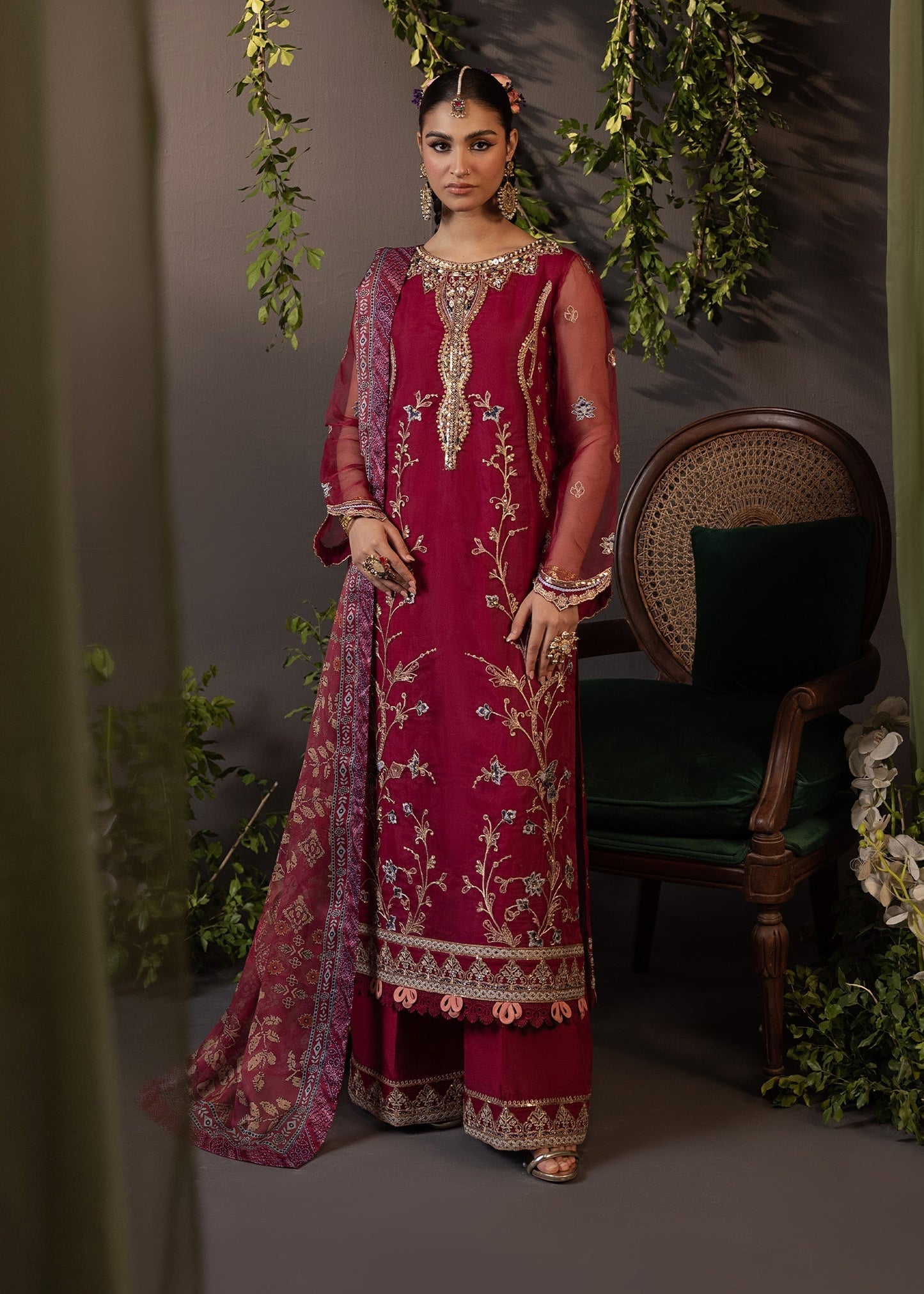Shurooq | Garden of Dream | Poppy S Red Organza