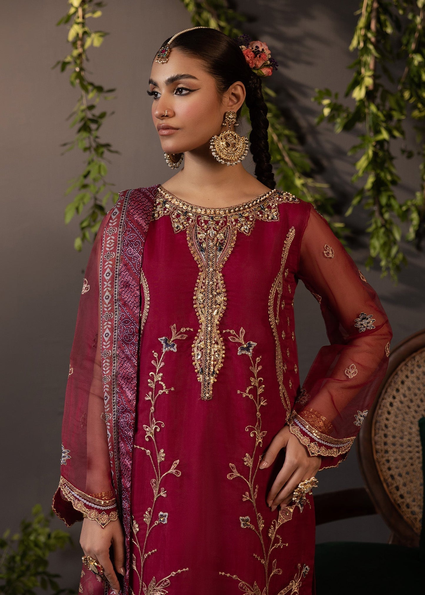 Shurooq | Garden of Dream | Poppy L Red Organza