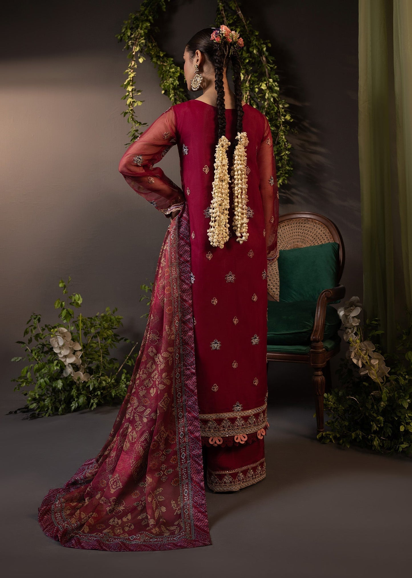 Shurooq | Garden of Dream | Poppy M Red Organza