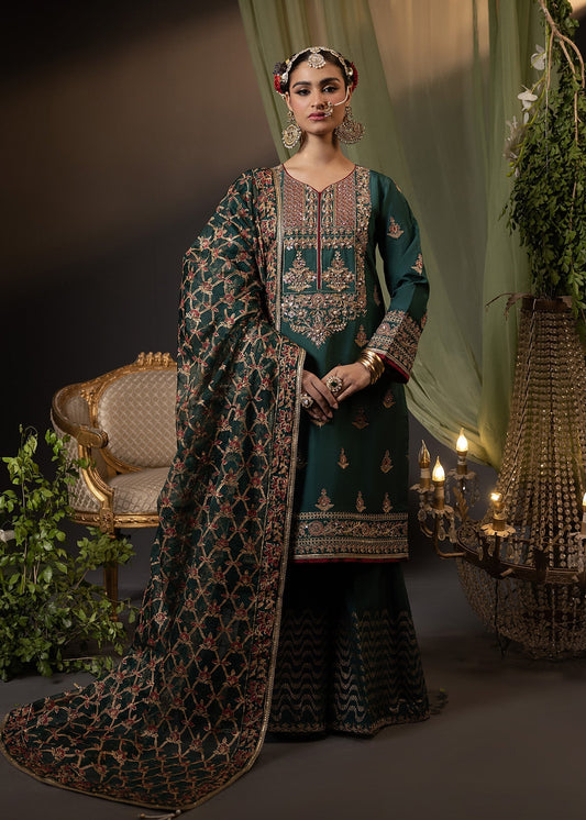 Shurooq | Garden of Dream | Dalaila S Deep Green Silk