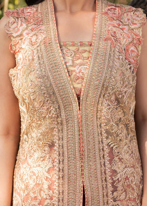 HSY | Summer Edit | Peach Terracotta - Pakistani Designer Dress - by HSY - Type : Ladies Clothes - 100% Original at Saira Sultan