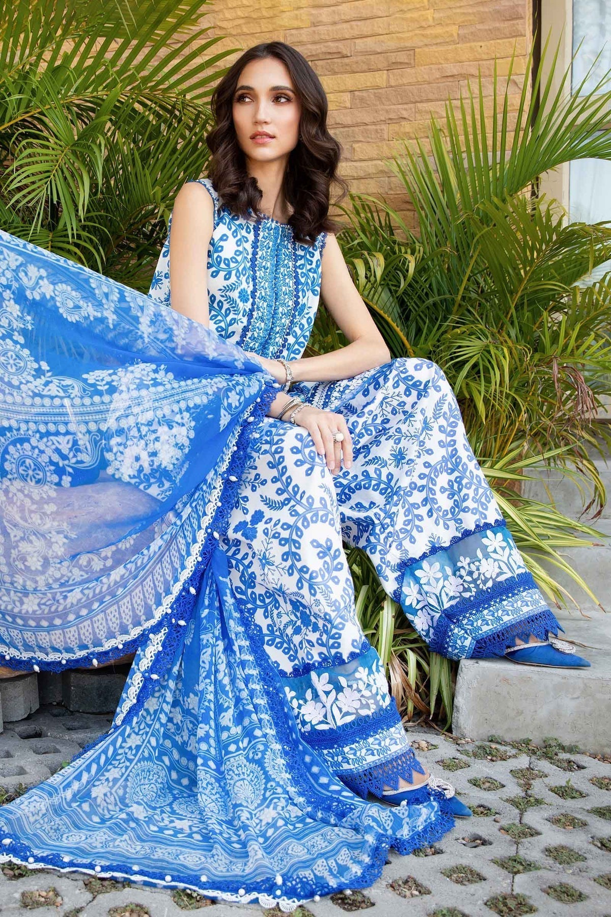Maria B | M Prints 25 | MPT-2504-B M White Lawn
