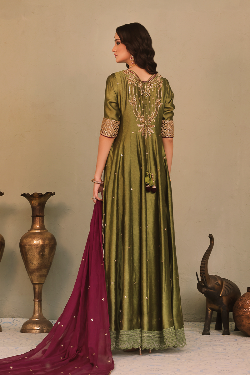 Mona Imran | Dilzaib Formals | Heer S Dark Mehndi Pure Sheesha Silk