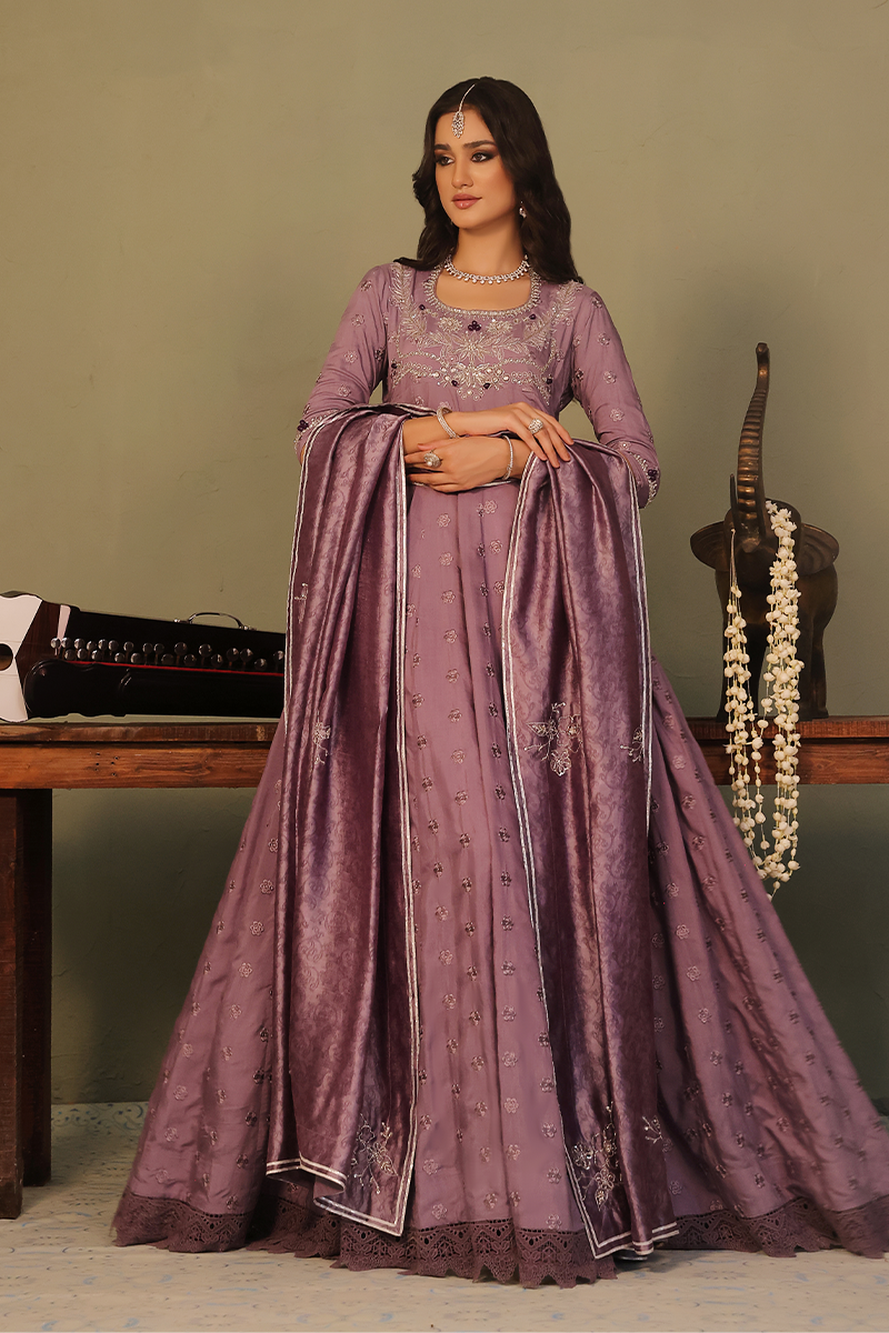 Mona Imran | Dilzaib Formals | Muskaan XS Sangria Viscose Silk