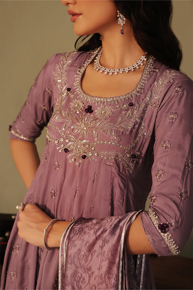 Mona Imran | Dilzaib Formals | Muskaan M Sangria Viscose Silk