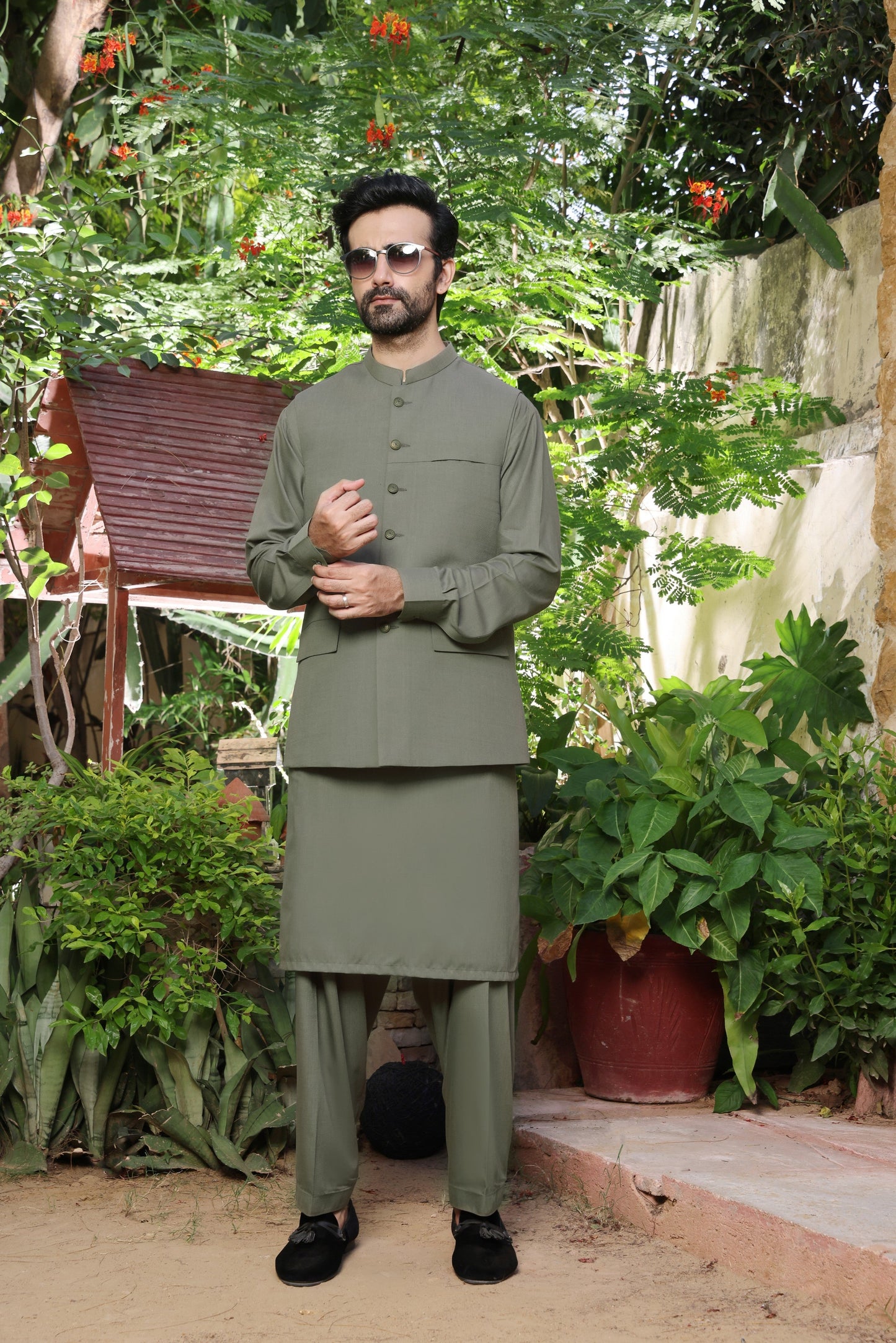 TGM | Men Fancy Wedding | Sapphire Green (3 Piece) Large