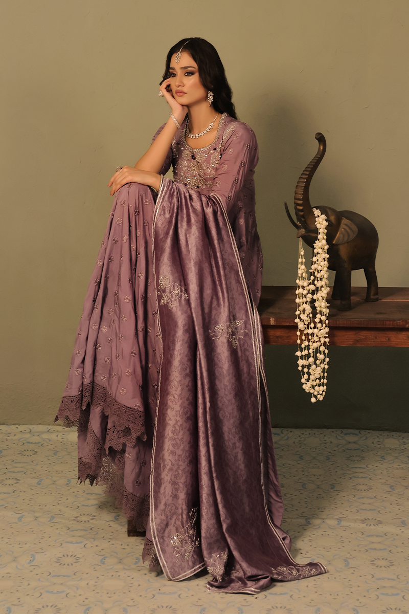 Mona Imran | Dilzaib Formals | Muskaan XL Sangria Viscose Silk