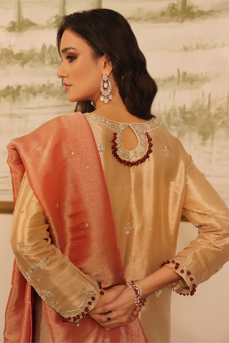Mona Imran | Dilzaib Formals | Haya S Gold Lama Tissue