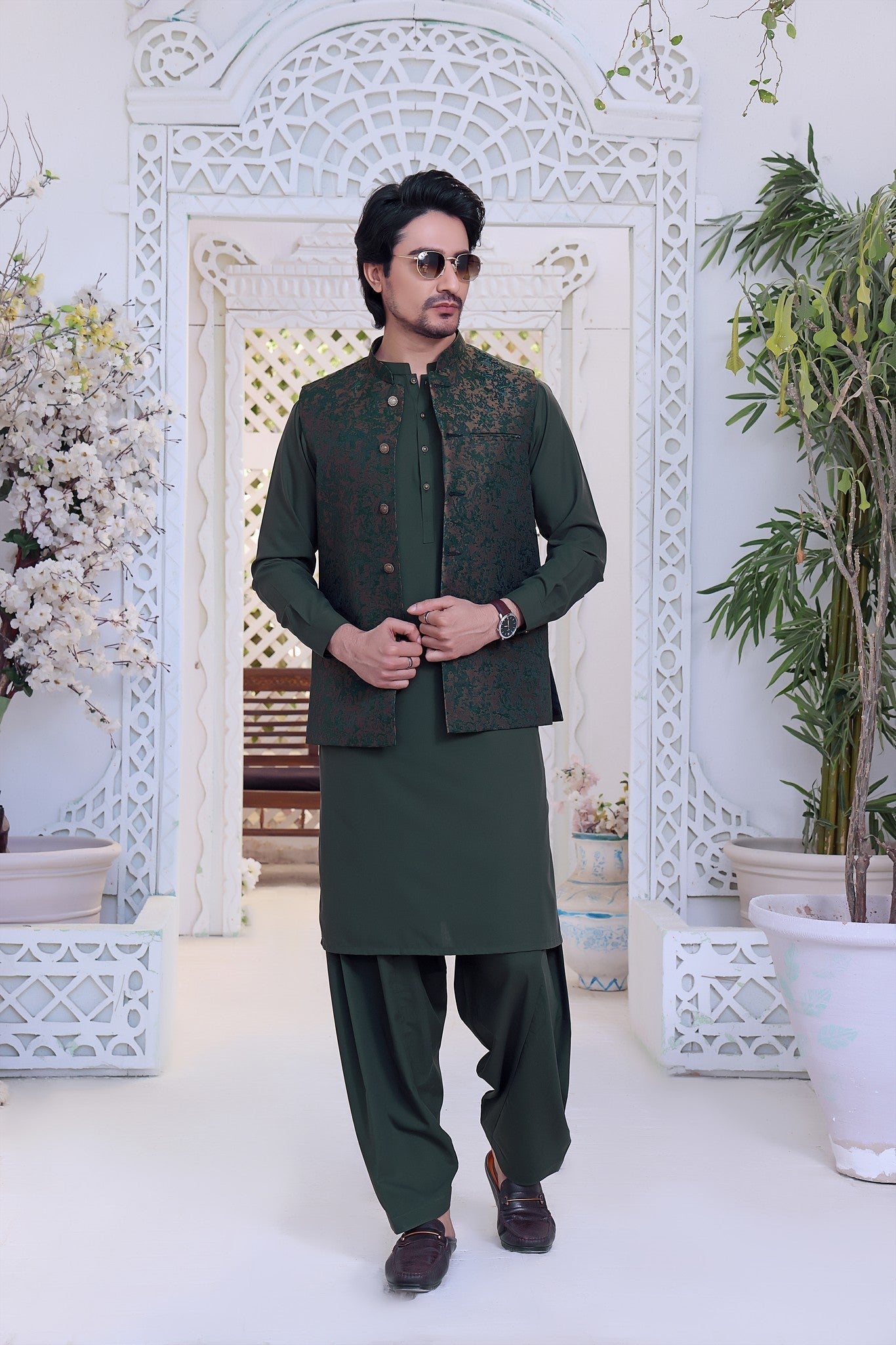 TGM | Men Fancy Wedding | Basil Green (3 Piece) Large