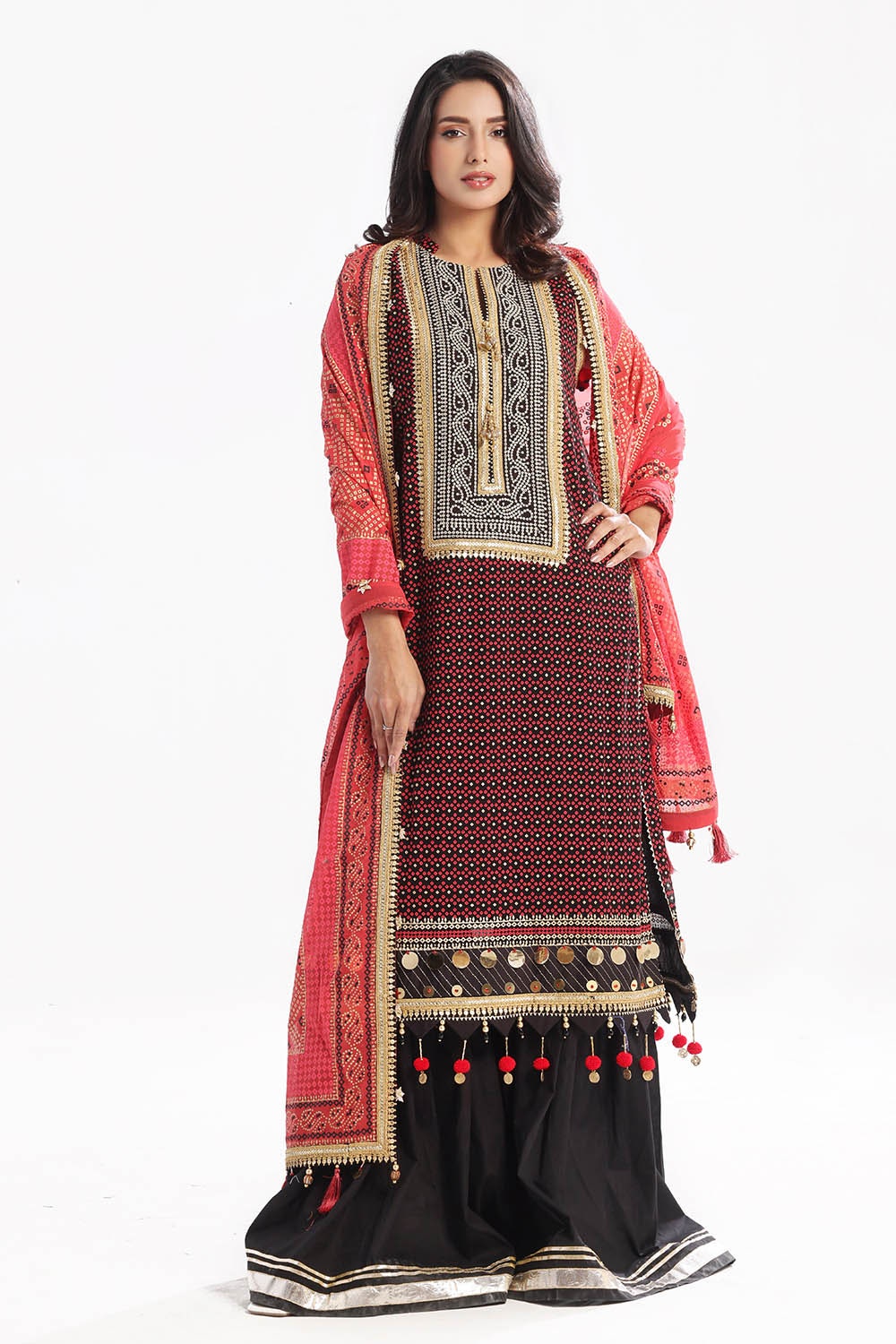 Gul Ahmed | Chunri Lawn 25 | BM-52017 XS Black Chiffon